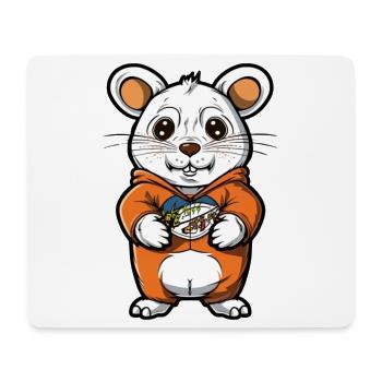 Mignon Souris Derson Hoodie Design - Tapis de souris (format paysage) - blanc - Devant