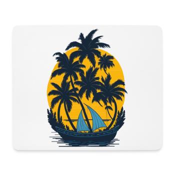 Sunset on the palm boat - Mouse Pad (horizontal) - white - Front