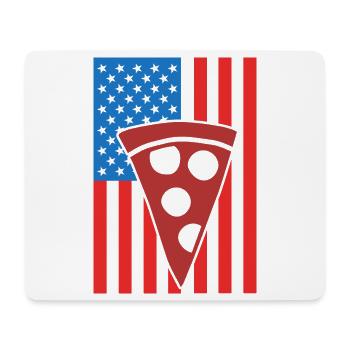 Drapeau de Pizza USA - Tapis de souris (format paysage) - blanc - Devant