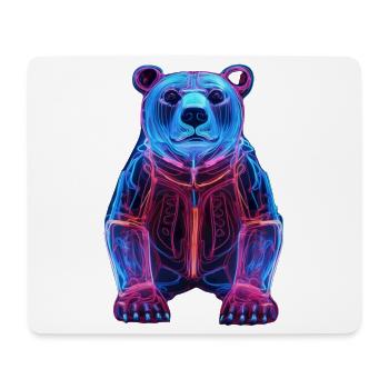 Neon Bear in Cyber Design - Mouse Pad (horizontal) - white - Front