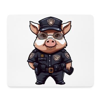 Piggy Policeman - Mouse Pad (horizontal) - white - Front