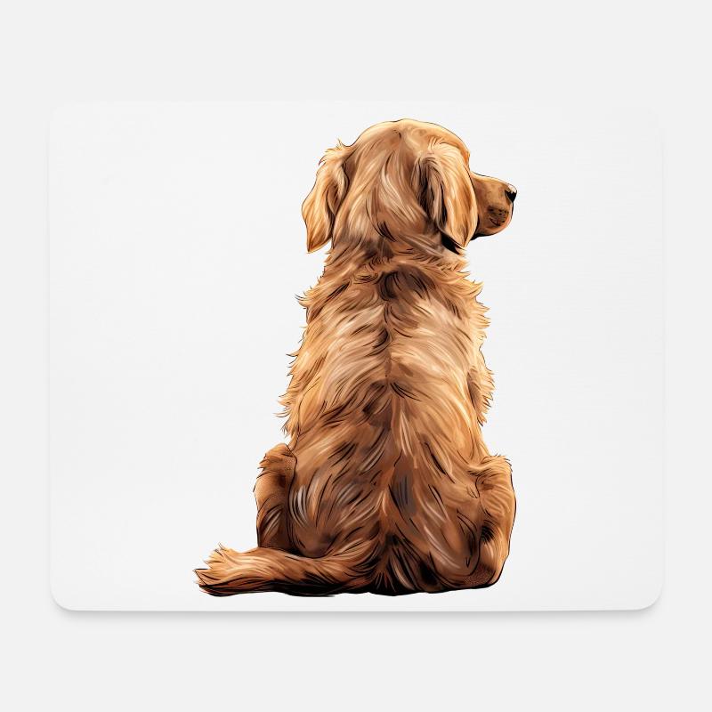 Golden Retriever - Mousepad (Querformat) - Weiß