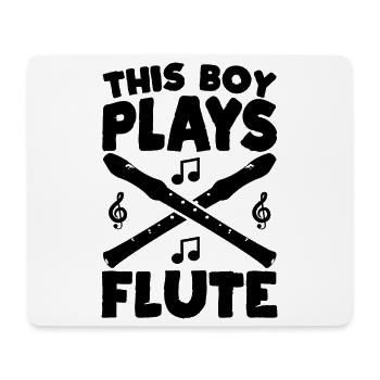This Boy Plays Flute - Mousepad (Querformat) - Weiß - Vorne