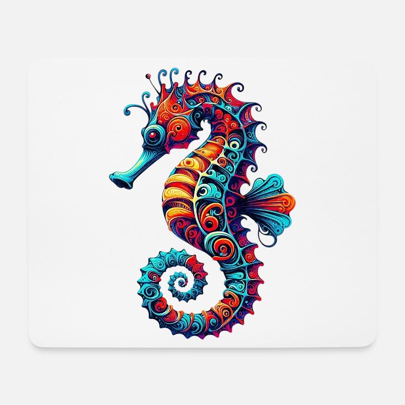 Seepferdchen - Mousepad (Querformat) - Weiß
