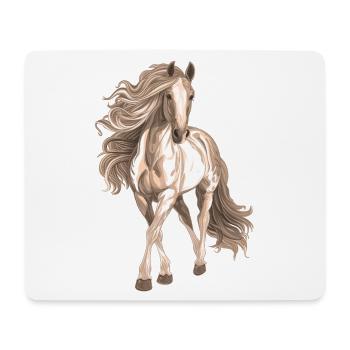 Motif cheval - Tapis de souris (format paysage) - blanc - Devant
