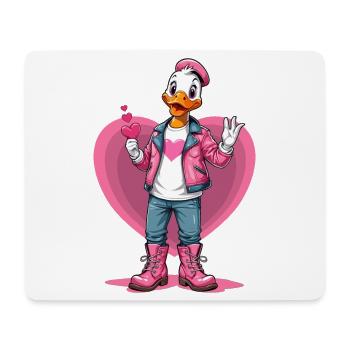 Cute duck with heart - Mouse Pad (horizontal) - white - Front