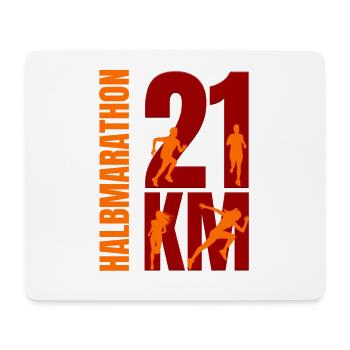 21 KM - Halbmarathon - Mousepad (Querformat) - Weiß - Vorne