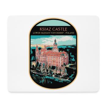 Illustration du château Ksiaz, Basse-Silésie - Tapis de souris (format paysage) - blanc - Devant
