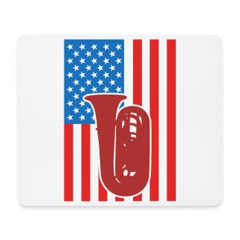 Tuba USA Flag - Mouse Pad (horizontal) - white - Front