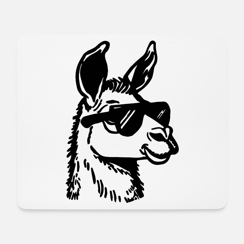 Lama - Mousepad (Querformat) - Weiß