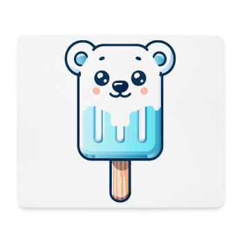 An ice cream in the shape of a smiling polar bear - Mouse Pad (horizontal) - white - Front