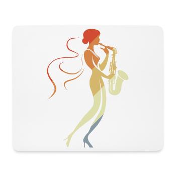Saxophone Woman - Mouse Pad (horizontal) - white - Front