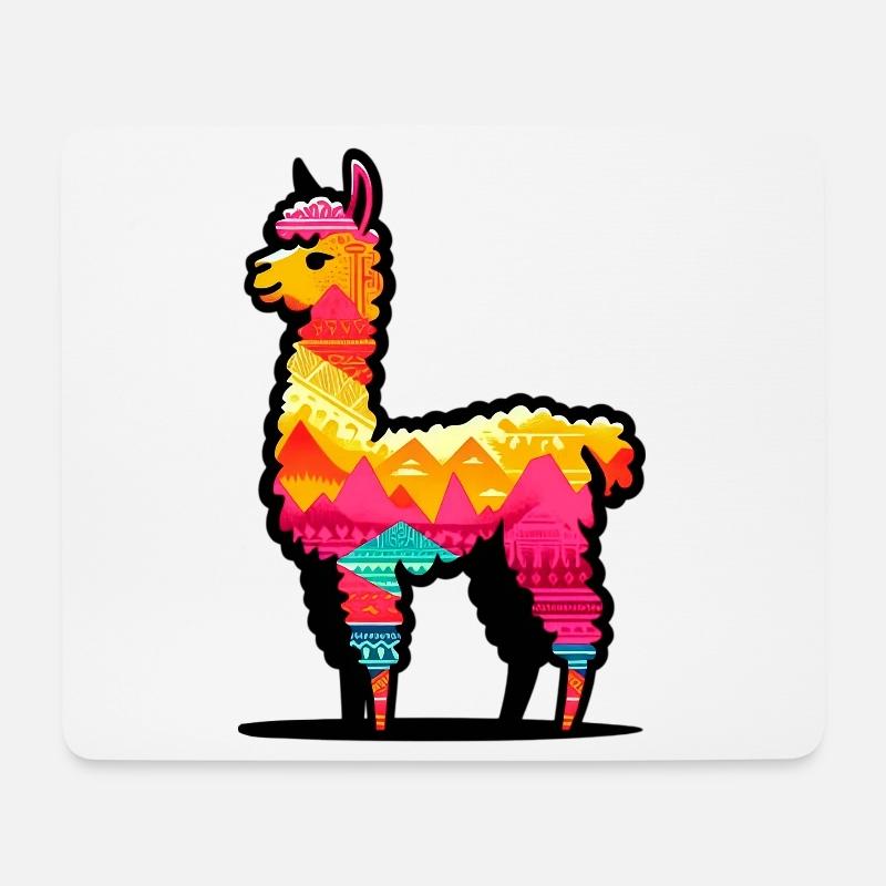 Alpaka - Mousepad (Querformat) - Weiß