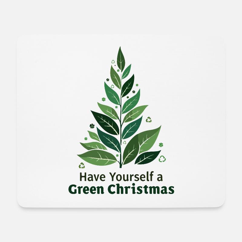 Umweltfreundlicher Grüner Weihnachtsbaum - Mousepad (Querformat) - Weiß