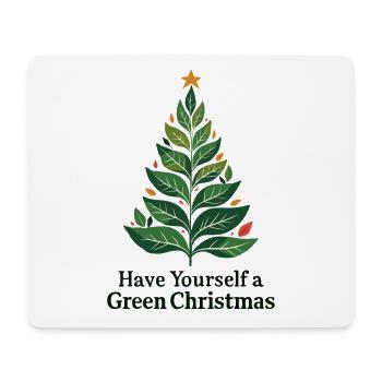 Sapin de Noël vert écologique - Tapis de souris (format paysage) - blanc - Devant