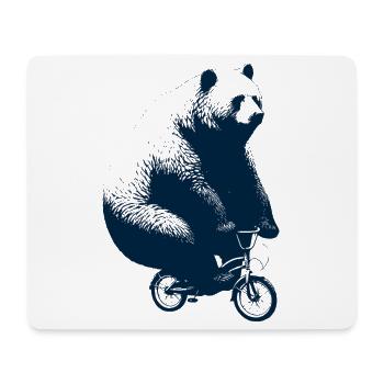 Bear rides a bike - Mouse Pad (horizontal) - white - Front