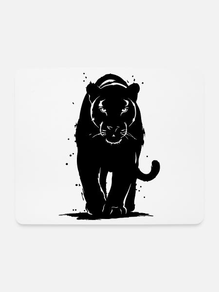 Panther - Mousepad (Querformat) - Weiß