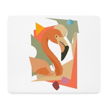 Flamingo in geometric-abstract style - Mouse Pad (horizontal) - white - Front