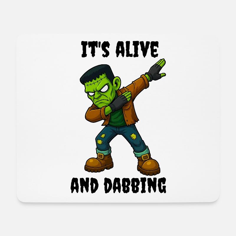 Stitched Monster is alive and dabs for Halloween - Mouse Pad (horizontal) - white