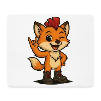 Renard avec le pouvoir punk - Tapis de souris (format paysage) - blanc - Devant
