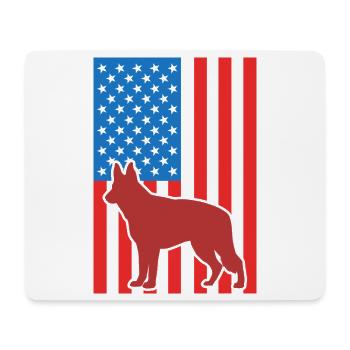 Schäferhund US Flagge - Mousepad (Querformat) - Weiß - Vorne