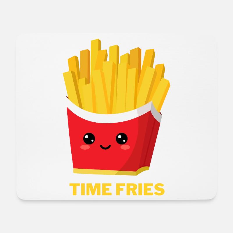 Zeit Pommes frites - Mousepad (Querformat) - Weiß