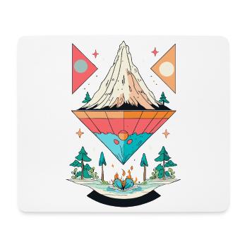 Conception de symétrie de montagne et de forêt - Tapis de souris (format paysage) - blanc - Devant