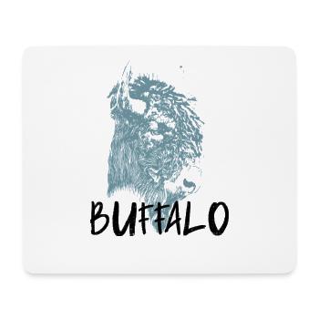 Portrait de bison d'amérique - Tapis de souris (format paysage) - blanc - Devant