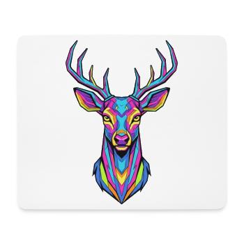 Neon Geweih-Kunstwerk Hirsch - Mousepad (Querformat) - Weiß - Vorne