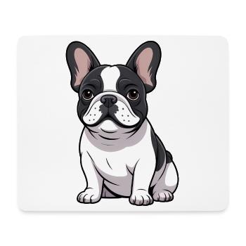 Adorable bouledogue français - Tapis de souris (format paysage) - blanc - Devant