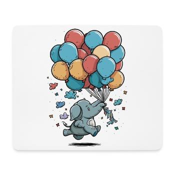Ballon Elefant Fantasie - Mousepad (Querformat) - Weiß - Vorne