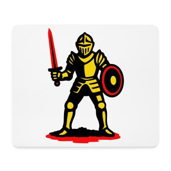 Gelber Ritter mit rotem Schwert - Mousepad (Querformat) - Weiß - Vorne