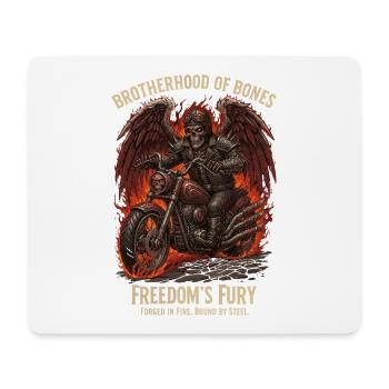 Biker skeleton, motorcycle and flames - Halloween - Mouse Pad (horizontal) - white - Front