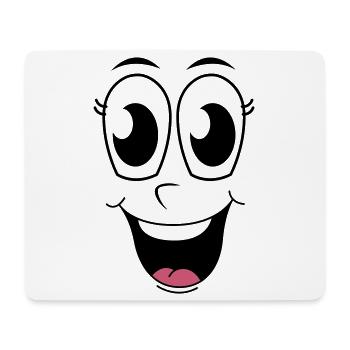 Glückliches Gesicht - Mousepad (Querformat) - Weiß - Vorne