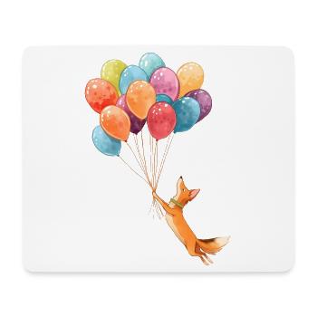 Fliegender Fuchs mit bunten Ballons - Mousepad (Querformat) - Weiß - Vorne