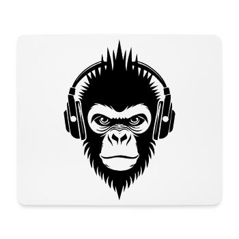 Basse et forte tête de singe Punk Beat chemise - Tapis de souris (format paysage) - blanc - Devant