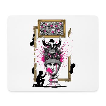 Sculpture de tête PopCollage - Tapis de souris (format paysage) - blanc - Devant