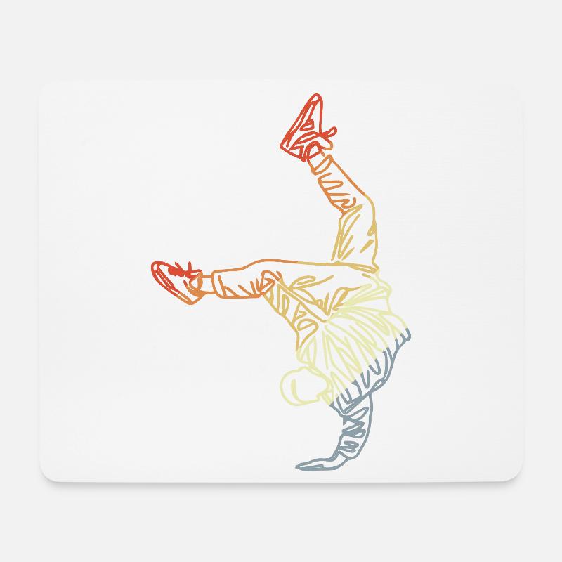 Vintage Breakdancer Zeichnung - Mousepad (Querformat) - Weiß