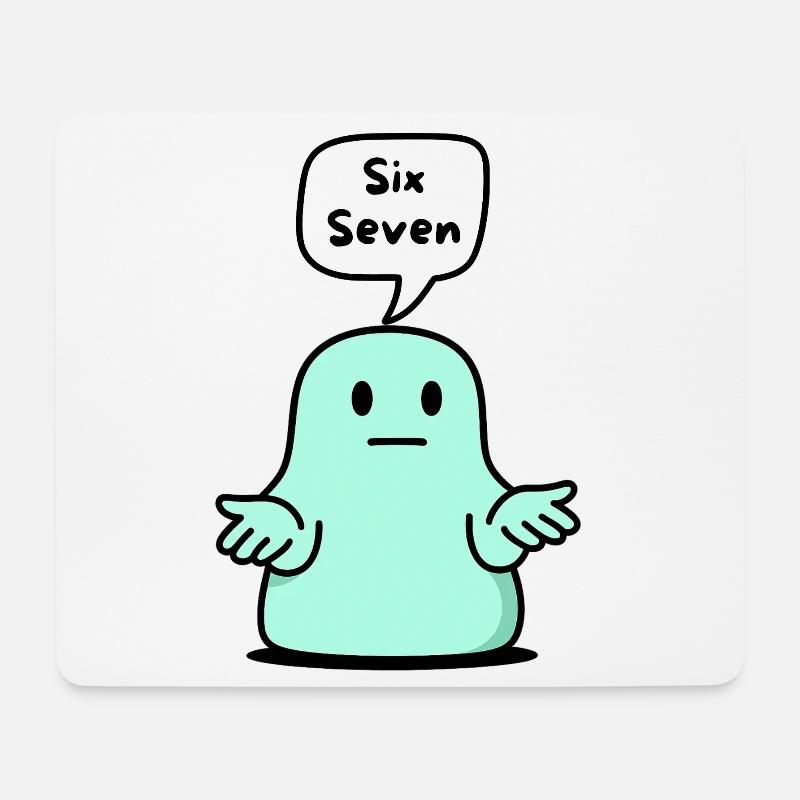 67 Sechs Sieben 6-7 Aqua Blob Schleim, Lustige Kinder - Mousepad (Querformat) - Weiß