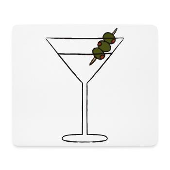 Martini-Silhouette am Olivenspieß - Mousepad (Querformat) - Weiß - Vorne