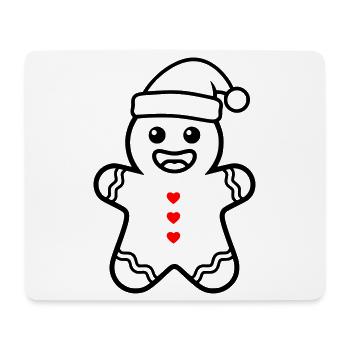 Bonhomme en pain d’épices sucré | Noël avec le cœur - Tapis de souris (format paysage) - blanc - Devant