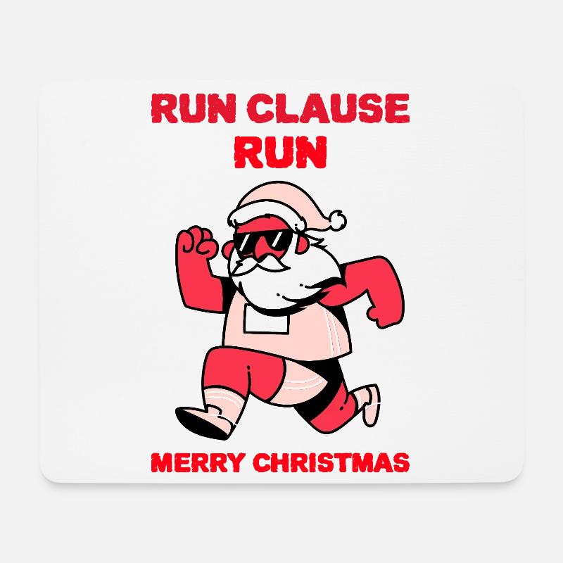 Run, Clause, Run – Christmas Design - Mouse Pad (horizontal) - white