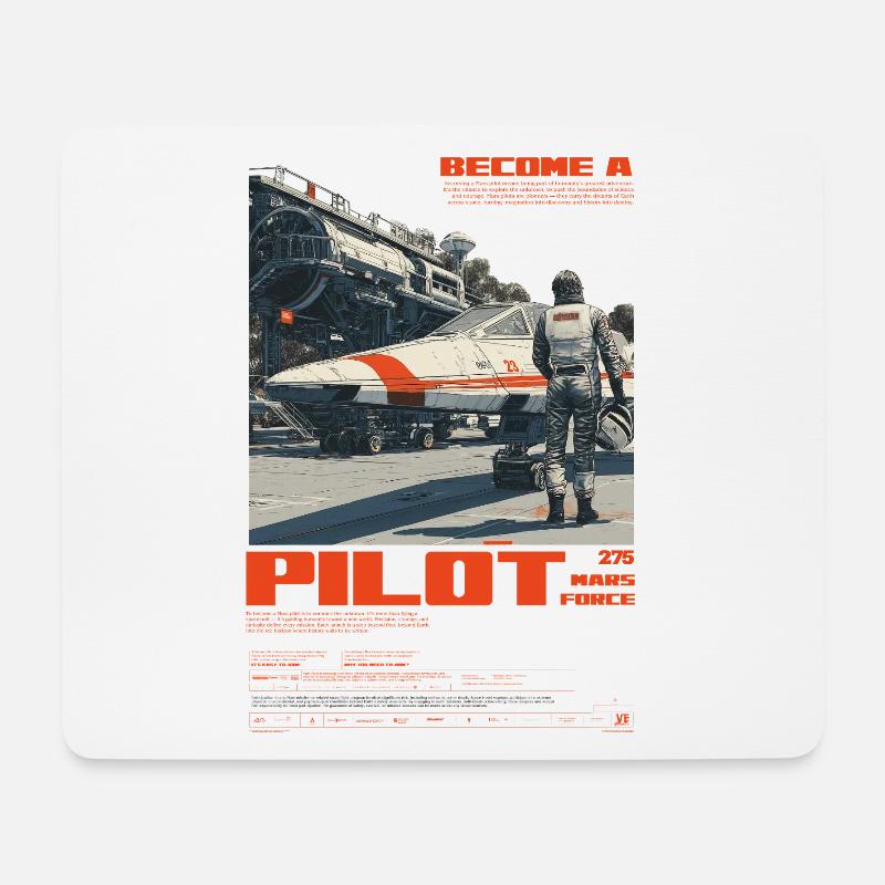 MARS PILOT - Mousepad (Querformat) - Weiß