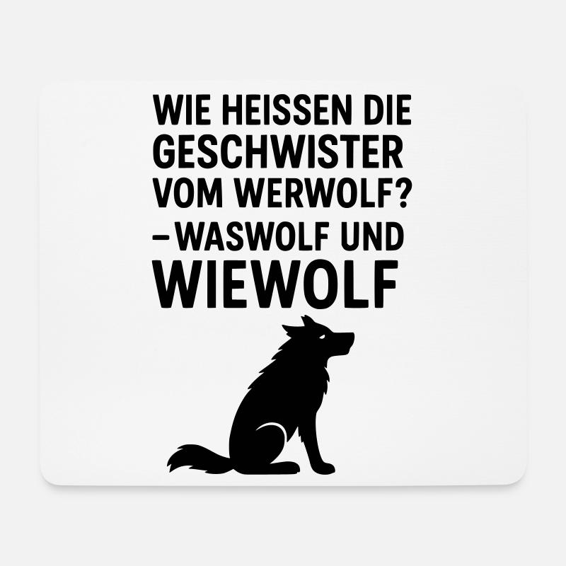 werwolf witziger spruch kinder grundschule - Mousepad (Querformat) - Weiß