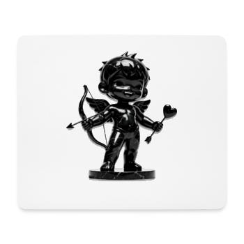 Schwarzer Amor mit Bogen - Mousepad (Querformat) - Weiß - Vorne