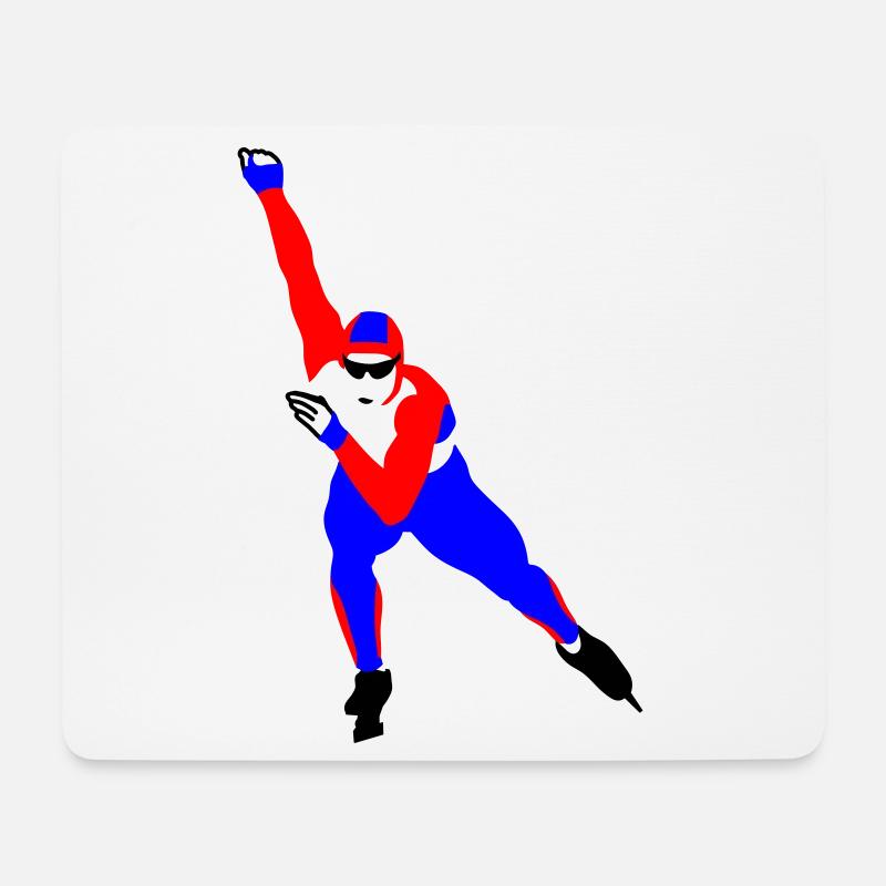 Eisschnelllauf - Mousepad (Querformat) - Weiß