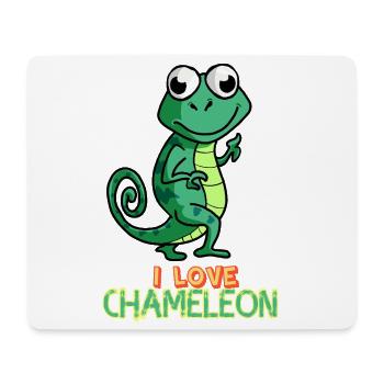 I Love Chameleon Cute Lizard Reptile Pet Animal  - Mouse Pad (horizontal) - white - Front
