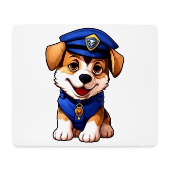 Dog Policeman - Mouse Pad (horizontal) - white - Front