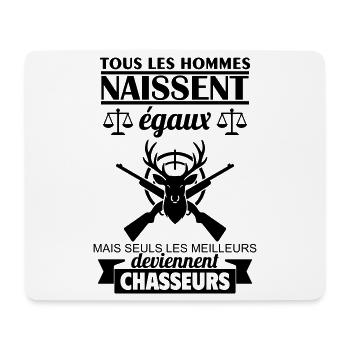 Tous les hommes naissent égaux chasseur Chasse - Tapis de souris (format paysage) - blanc - Devant