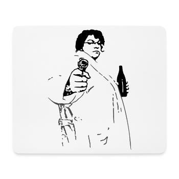 Obacht - Girl with Gun - Mousepad (Querformat) - Weiß - Vorne